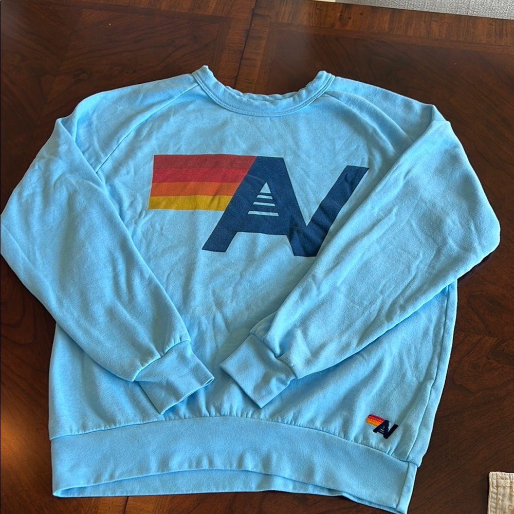 Women's  Aviator Nation crew neck sweatshirt and sweatpants beautiful blue!